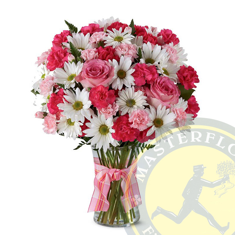 Bouquet Romantico  (Rose, Margherite e Garofani)
