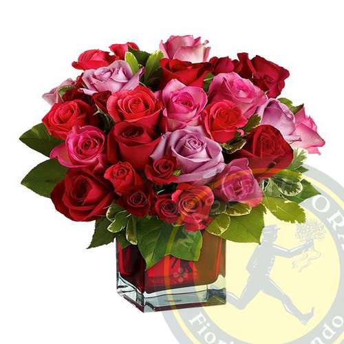 Pensiero Rosa (Rose rosse e rosa in vaso)