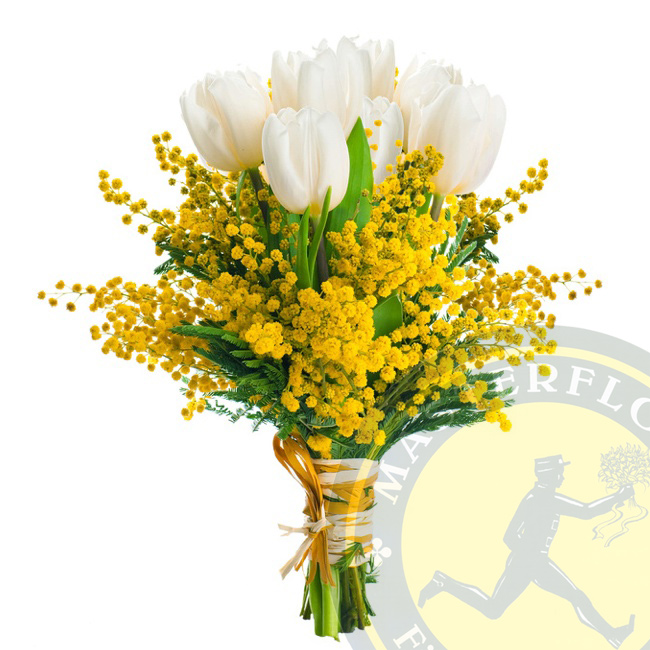 Regalo Originale (bouquet di tulipani e mimose)