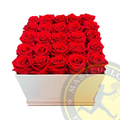 Scatola di rose rosse